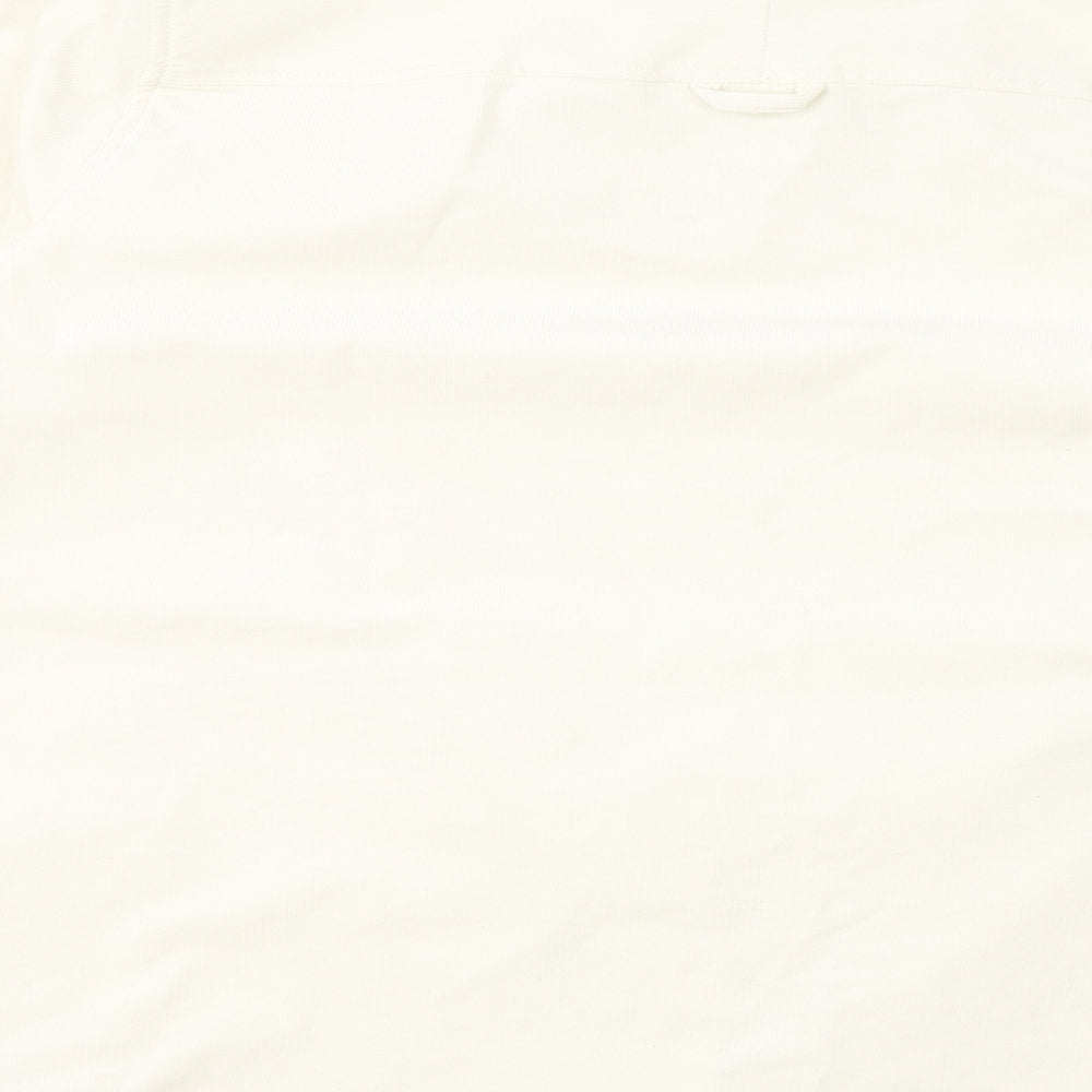 D&Co. Womens Ivory Cotton Basic Button-Up Size 2XL Collared