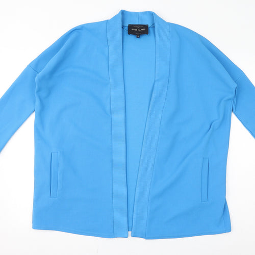 River Island Womens Blue V-Neck Polyester Cape Jumper Size 12
