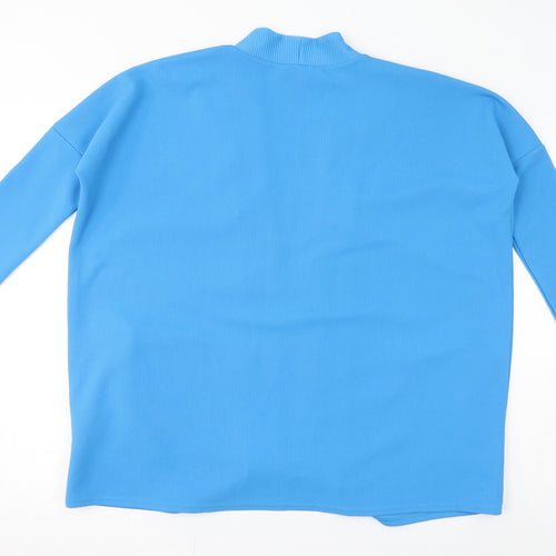 River Island Womens Blue V-Neck Polyester Cape Jumper Size 12