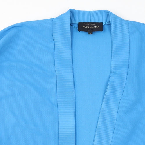 River Island Womens Blue V-Neck Polyester Cape Jumper Size 12