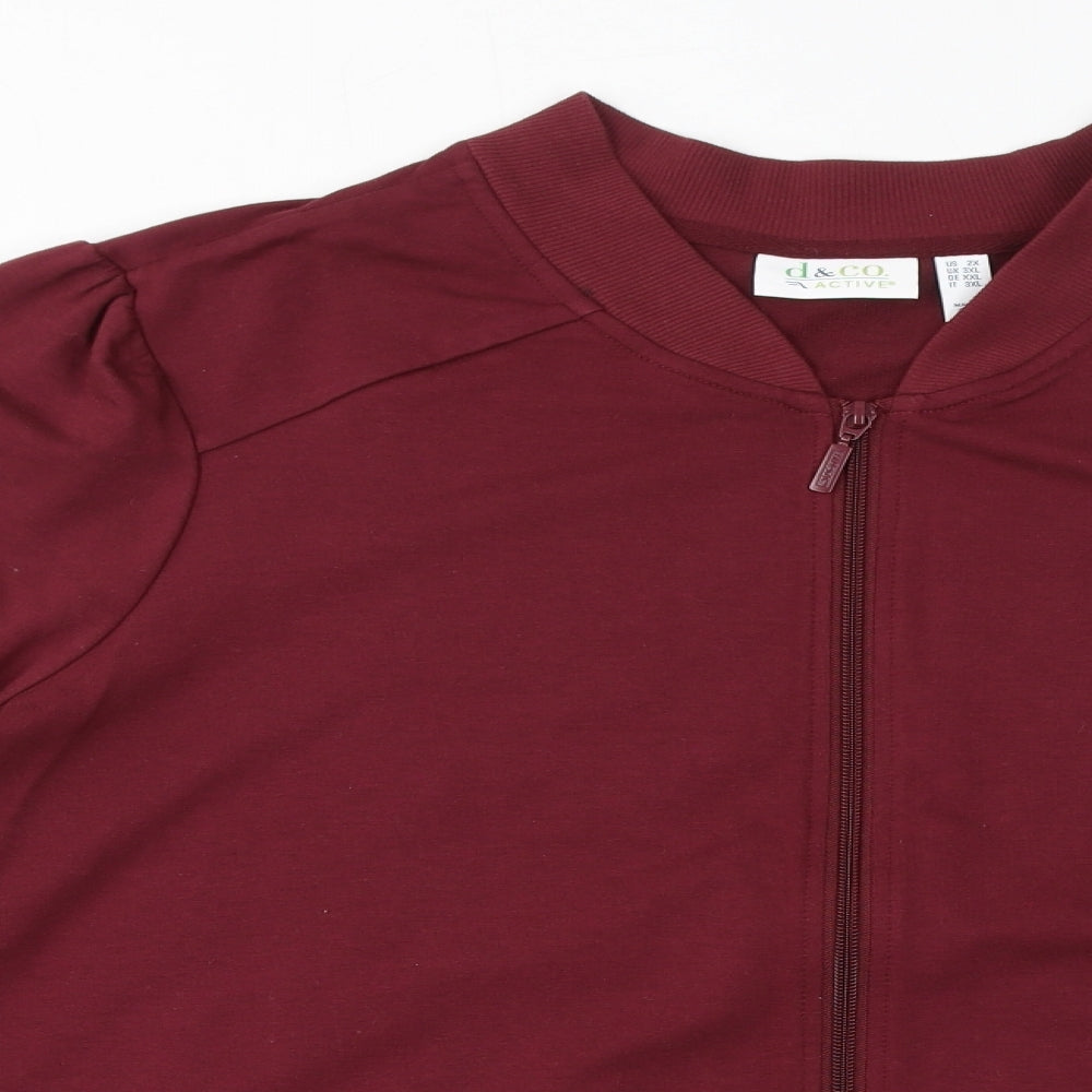 D&Co. Mens Red Cotton Full Zip Sweatshirt Size 3XL