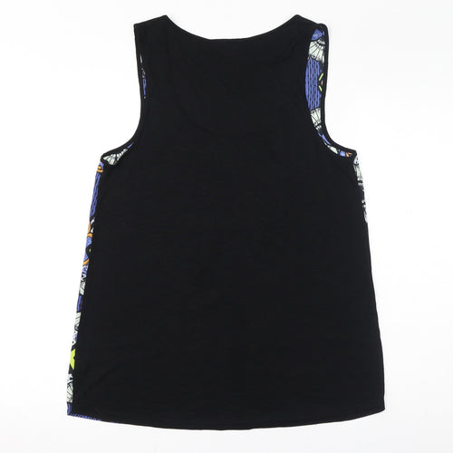 River Island Womens Blue Geometric Viscose Basic Tank Size 12 Scoop Neck