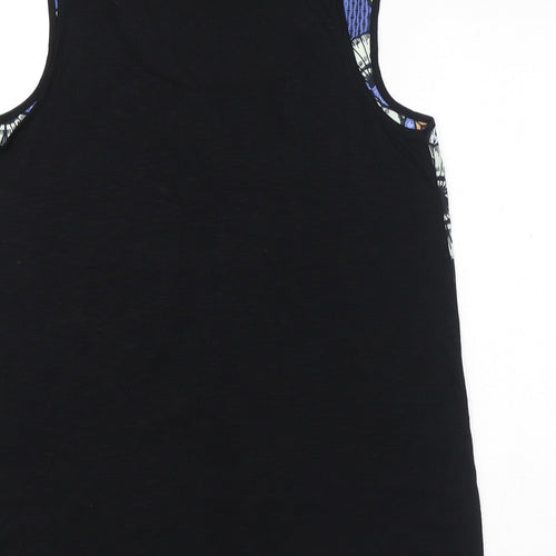 River Island Womens Blue Geometric Viscose Basic Tank Size 12 Scoop Neck