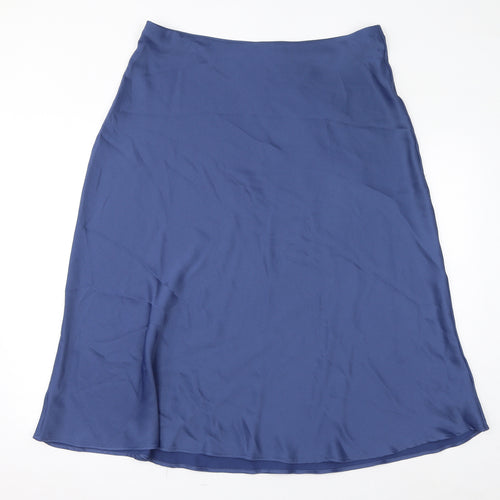 Marks and Spencer Womens Blue Polyester A-Line Skirt Size 18