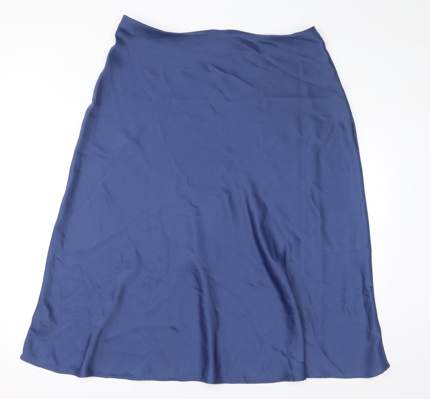 Marks and Spencer Womens Blue Polyester A-Line Skirt Size 18