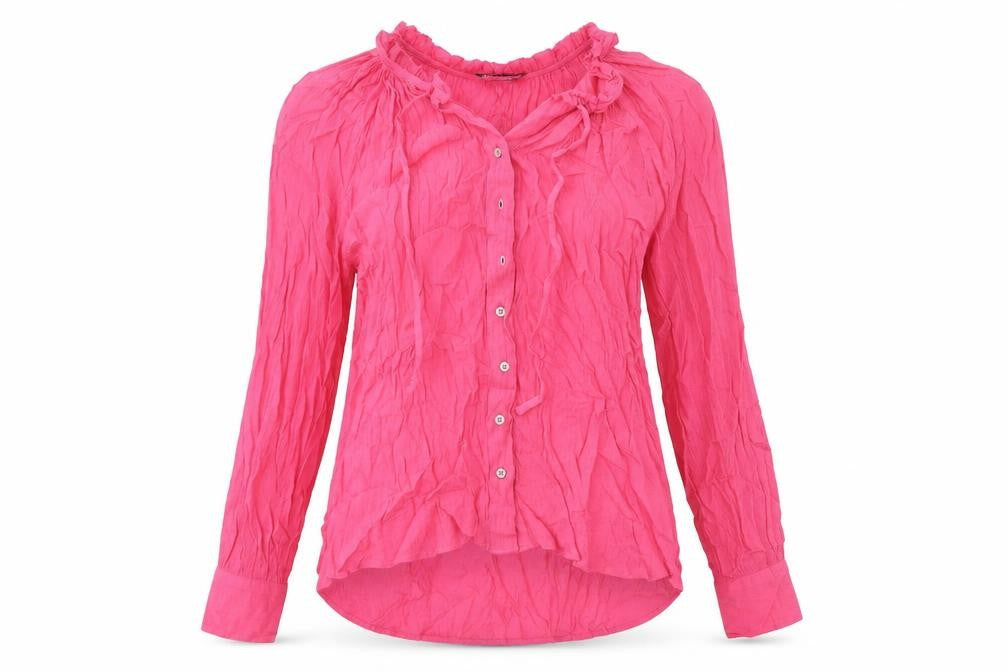 Front view of Marks & Spencer women’s pink viscose basic t-shirt, size UK 6, round neck