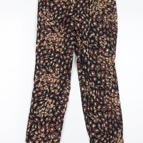 Marks and Spencer Womens Brown Animal Print Cotton Skinny Jeans Size 6 L27 in Regular Zip