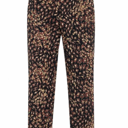 Marks and Spencer Womens Brown Animal Print Cotton Skinny Jeans Size 6 L27 in Regular Zip