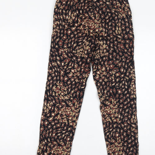 Marks and Spencer Womens Brown Animal Print Cotton Skinny Jeans Size 6 L27 in Regular Zip