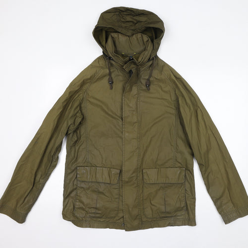 John Lewis Womens Green Rain Coat Coat Size S Zip