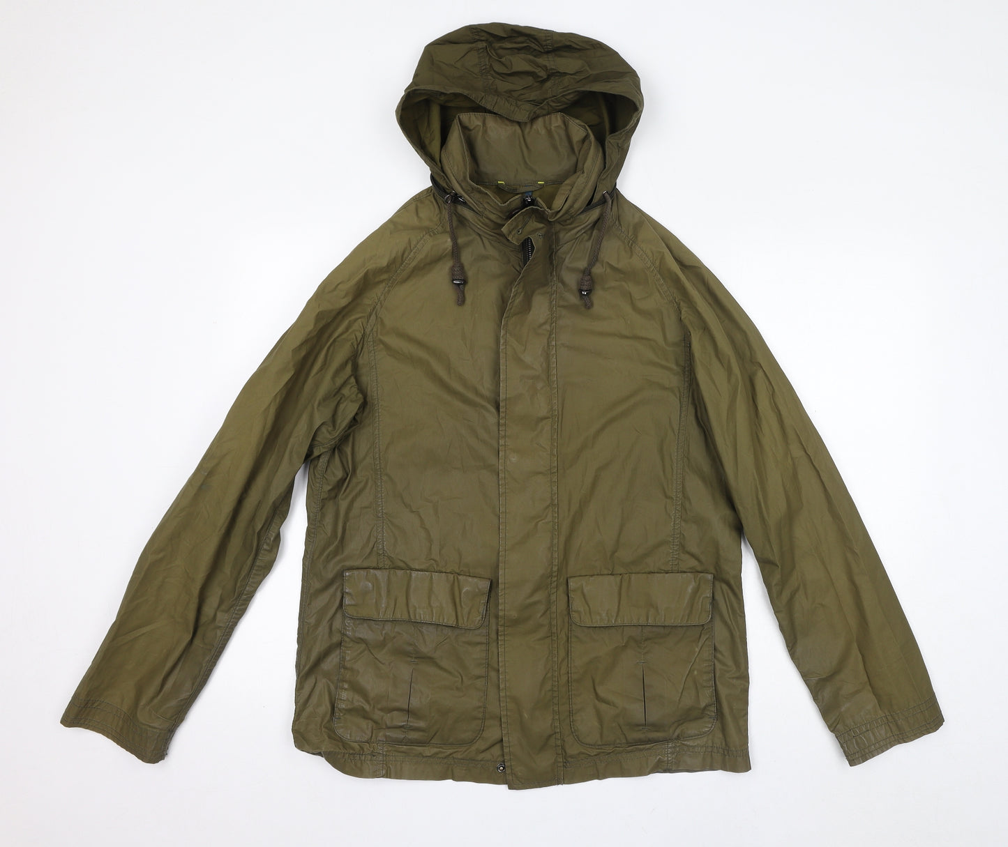 John Lewis Womens Green Rain Coat Coat Size S Zip