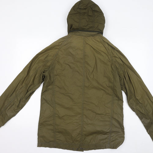 John Lewis Womens Green Rain Coat Coat Size S Zip