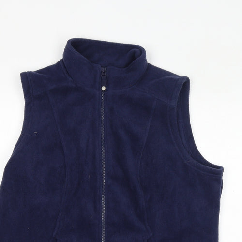 M&Co Womens Blue Gilet Jacket Size 16 Zip