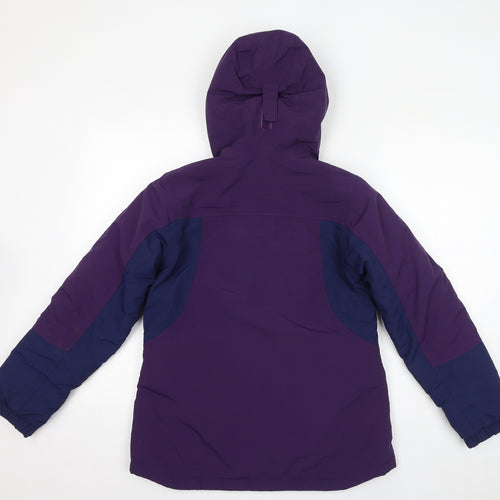 Lands' End Womens Purple Rain Coat Coat Size L Zip