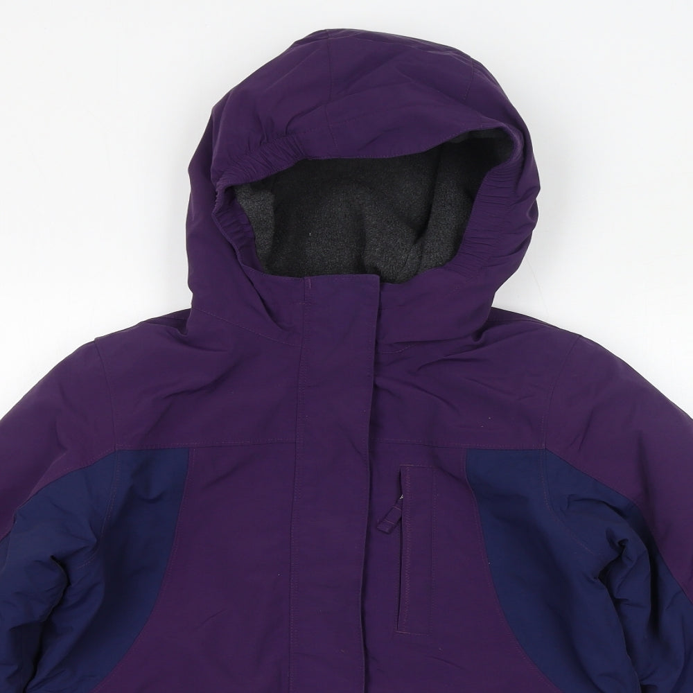Lands' End Womens Purple Rain Coat Coat Size L Zip