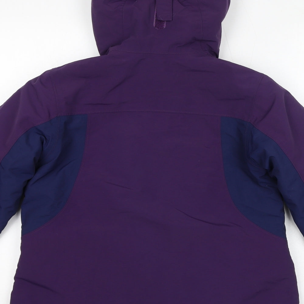 Lands' End Womens Purple Rain Coat Coat Size L Zip