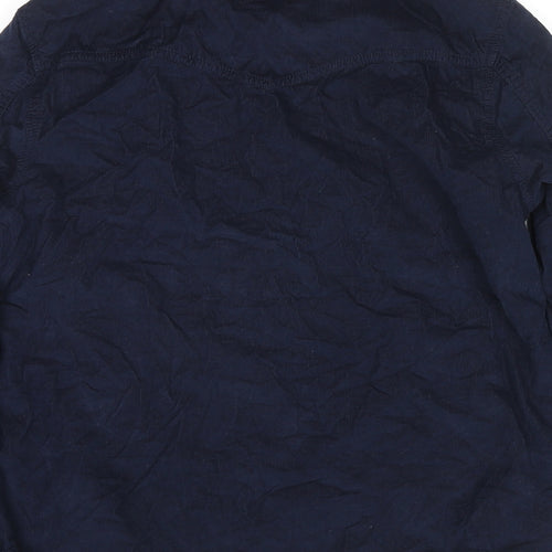 Per Una Womens Blue Cotton Basic Button-Up Size 16 Collared