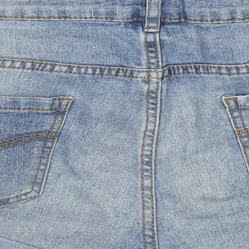 Denim & Co. Womens Blue Cotton Hot Pants Shorts Size 12 L3 in Regular Zip