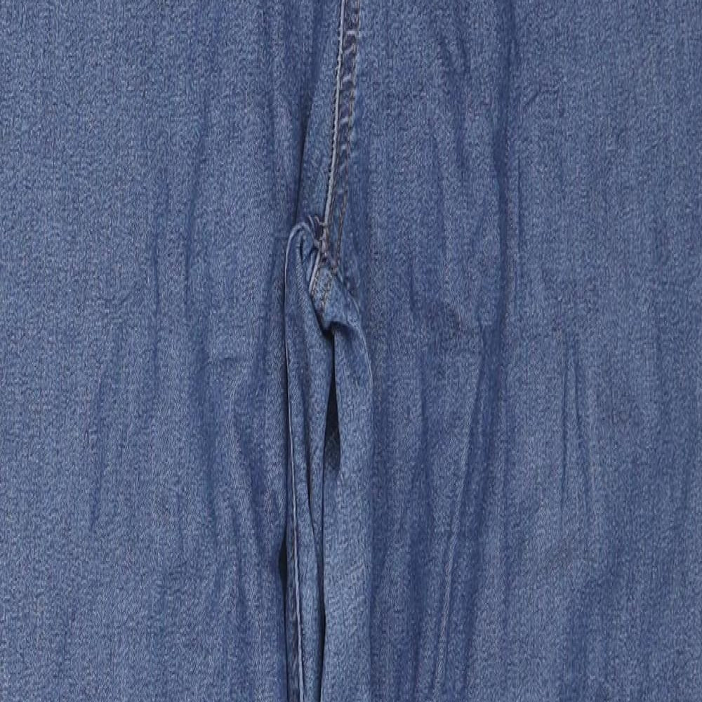 Marks and Spencer Womens Blue Cotton Jegging Jeans Size 14 L28 in Regular - Tie-dye