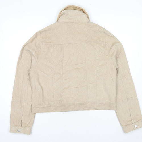 Boohoo Womens Beige Jacket Size 14 Button