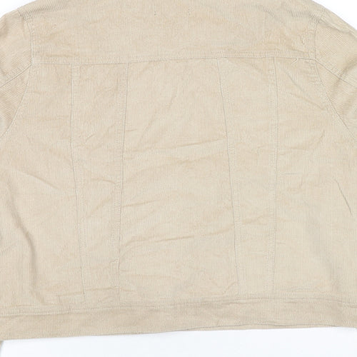 Boohoo Womens Beige Jacket Size 14 Button