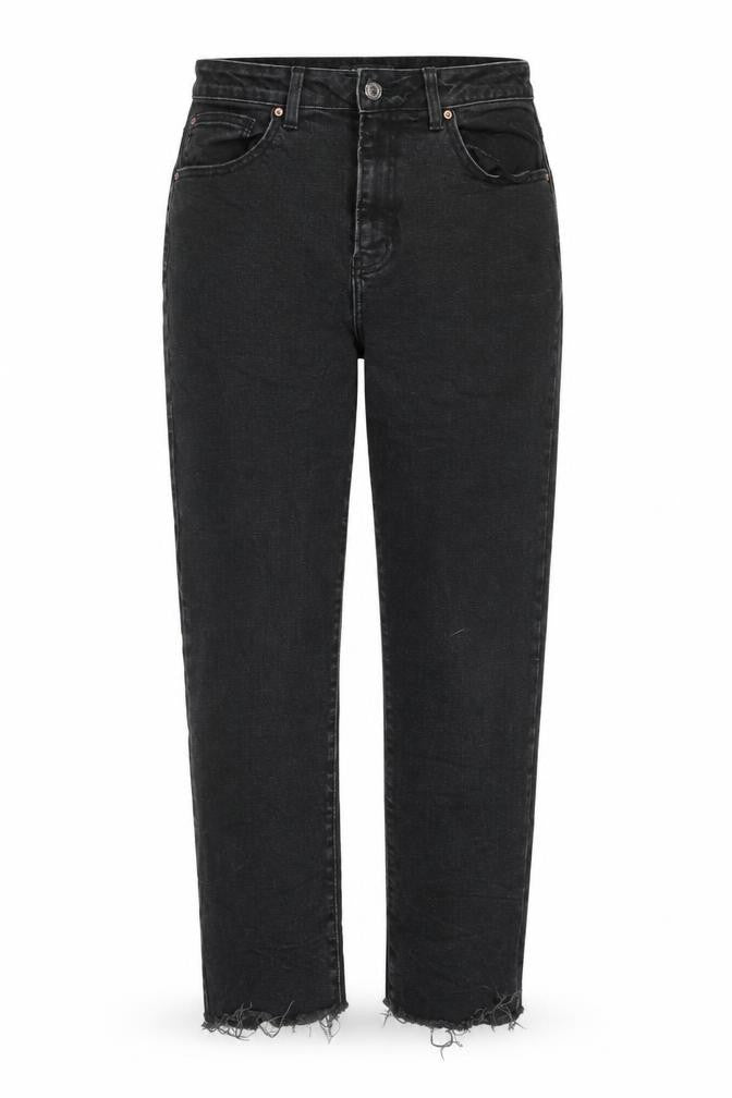 Denim & Co. Womens Black Cotton Straight Jeans Size 12 L26 in Regular Zip