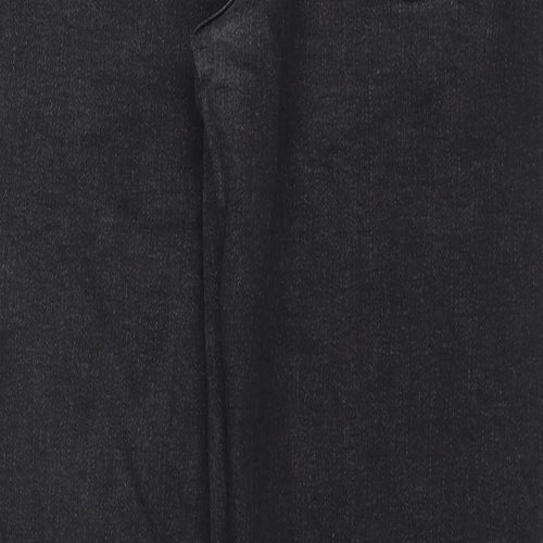 Denim & Co. Womens Black Cotton Straight Jeans Size 12 L26 in Regular Zip