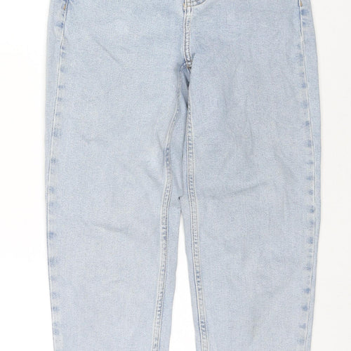 Denim & Co. Womens Blue Cotton Straight Jeans Size 4 L26 in Regular Zip