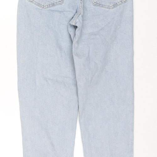 Denim & Co. Womens Blue Cotton Straight Jeans Size 4 L26 in Regular Zip