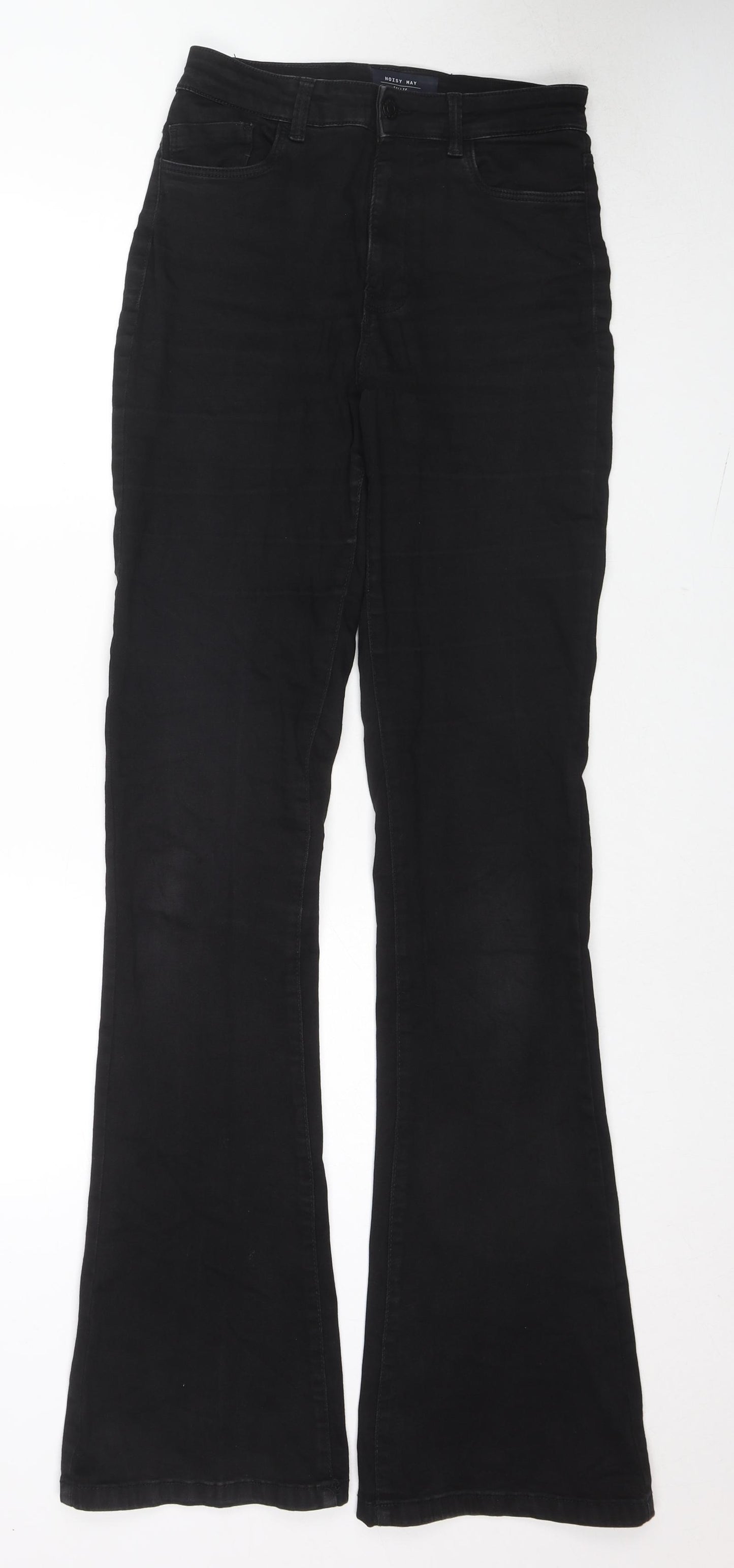 Noisy may Womens Black Cotton Flared Jeans Size 30 in L36 in Regular Zip