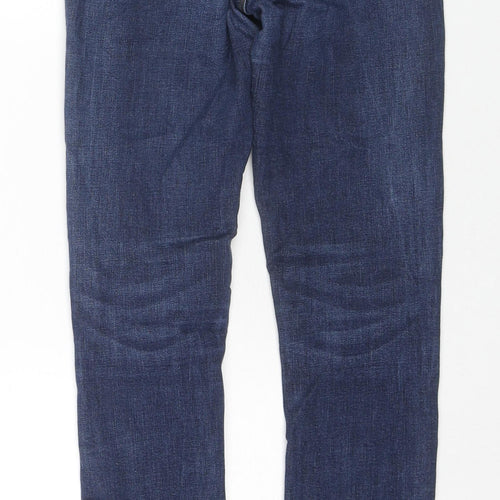 Denim & Co. Womens Blue Cotton Skinny Jeans Size 8 L26 in Regular Zip