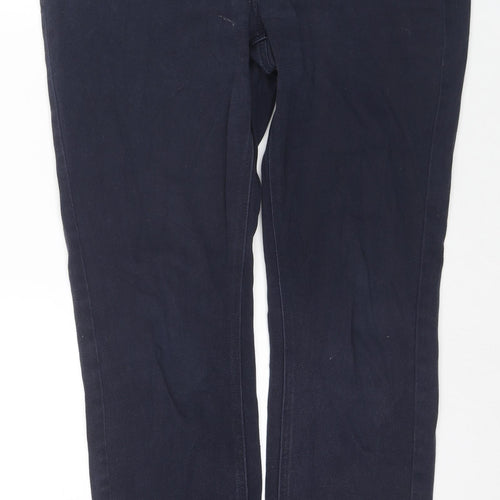 BHS Womens Blue Cotton Skinny Jeans Size 14 L28 in Regular Zip