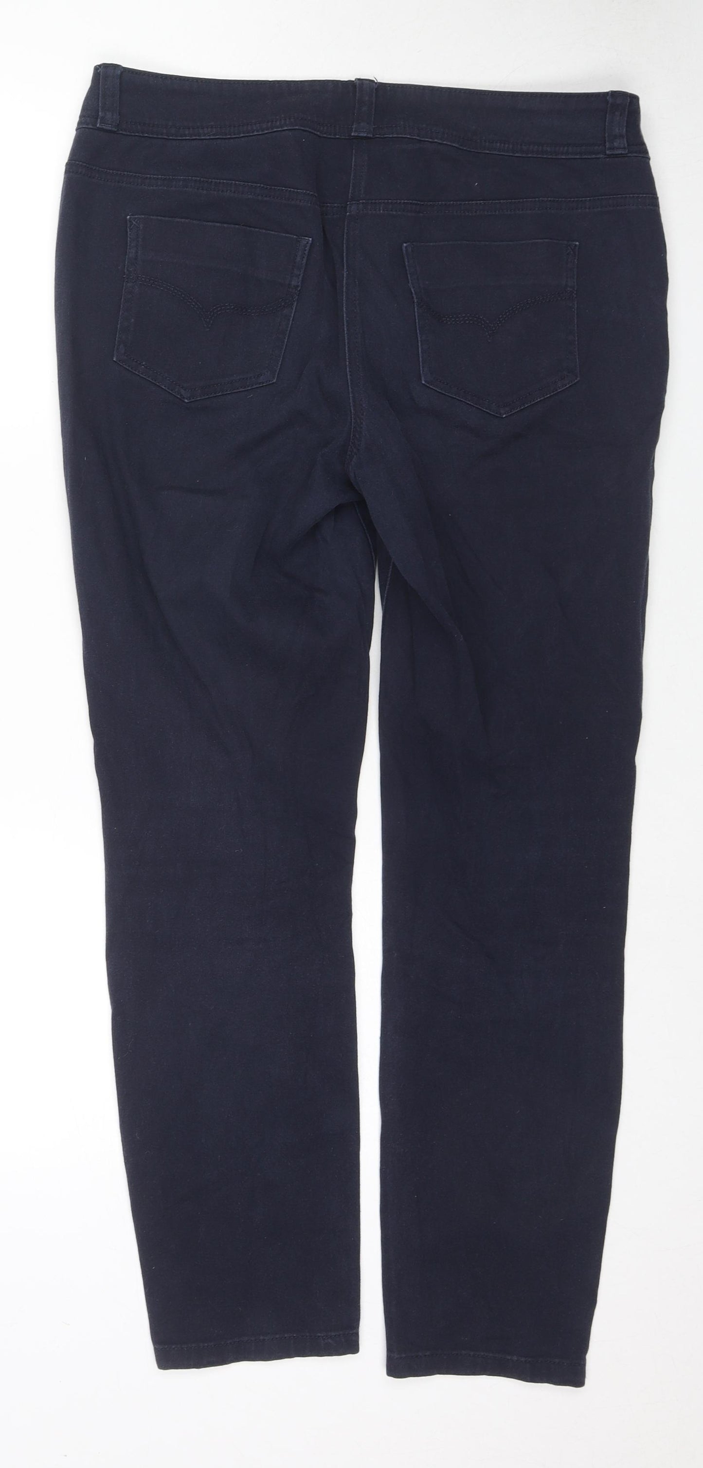 BHS Womens Blue Cotton Skinny Jeans Size 14 L28 in Regular Zip