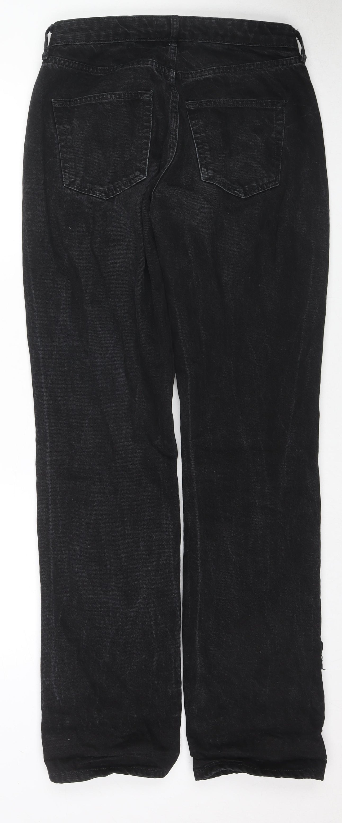River Island Womens Black Cotton Straight Jeans Size 10 L31 in Regular Zip
