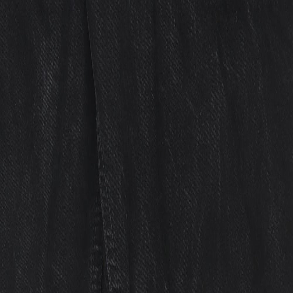 River Island Womens Black Cotton Straight Jeans Size 10 L31 in Regular Zip