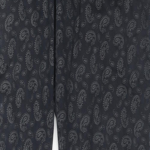 DOCKERS Mens Blue Paisley Cotton Trousers Size 36 in L34 in Regular Zip