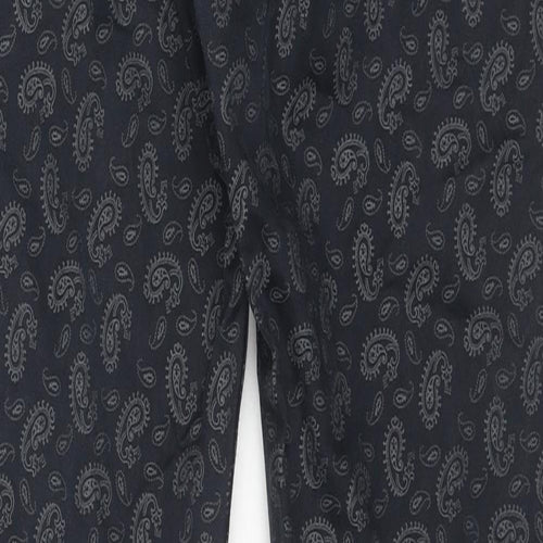 DOCKERS Mens Blue Paisley Cotton Trousers Size 36 in L34 in Regular Zip