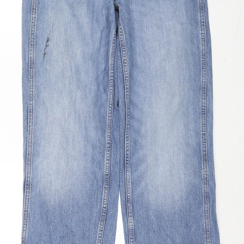 Zara Womens Blue Cotton Straight Jeans Size 26 in L32 in Regular Button