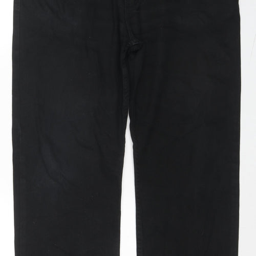 Blue Harbour Mens Black Cotton Straight Jeans Size 36 in L29 in Regular Zip