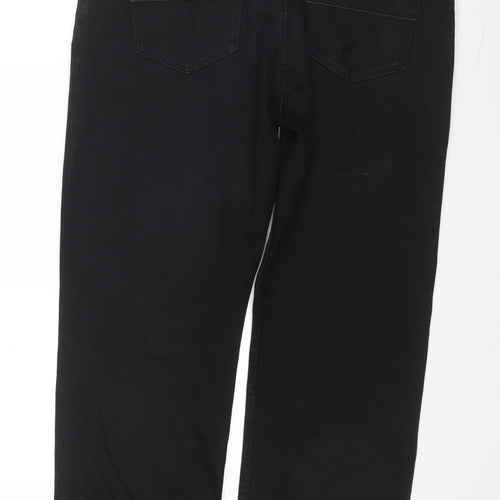 Blue Harbour Mens Black Cotton Straight Jeans Size 36 in L29 in Regular Zip