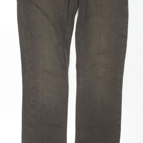 NEXT Womens Green Cotton Skinny Jeans Size 8 L28 in Regular Zip