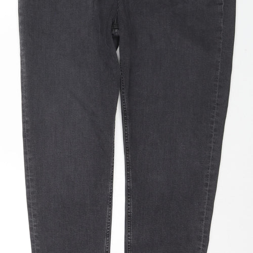 Per Una Womens Grey Cotton Skinny Jeans Size 18 L29 in Regular Zip