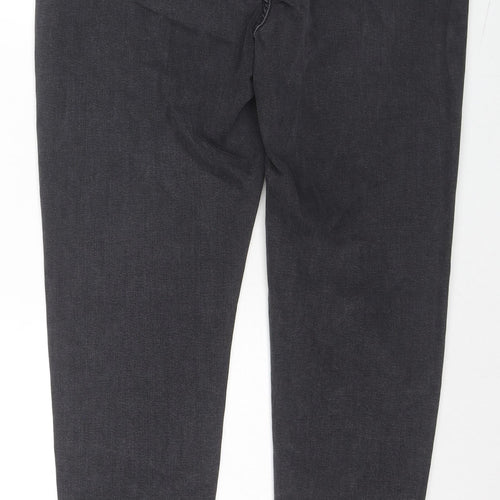 Per Una Womens Grey Cotton Skinny Jeans Size 18 L29 in Regular Zip