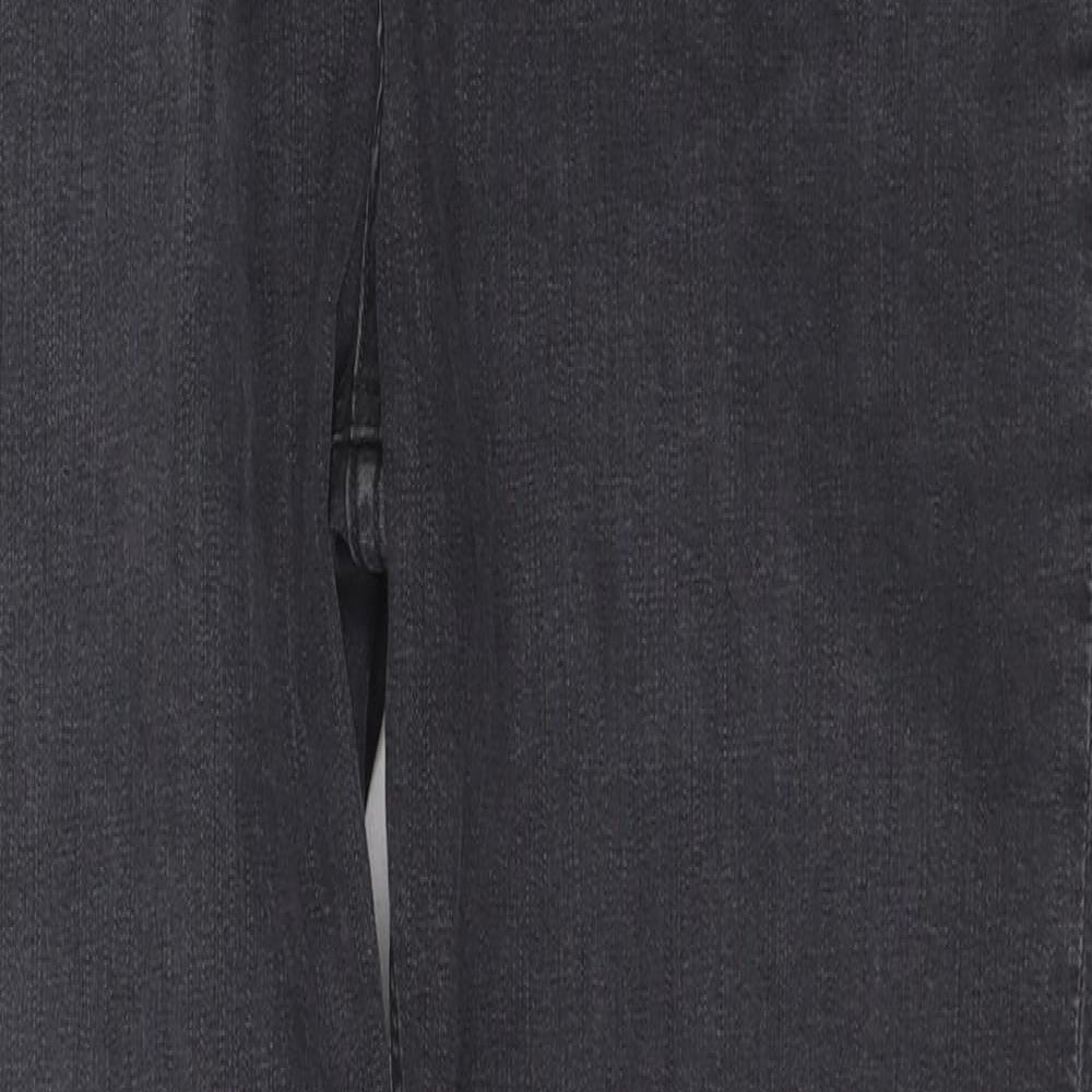 Per Una Womens Grey Cotton Skinny Jeans Size 18 L29 in Regular Zip