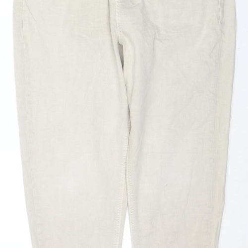 Marks and Spencer Womens Beige Cotton Mom Jeans Size 20 L27 in Regular Zip