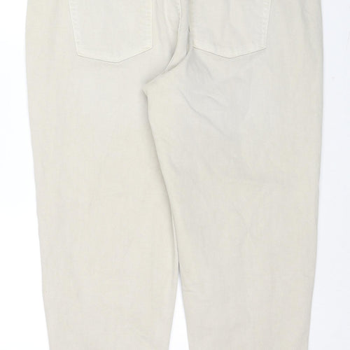 Marks and Spencer Womens Beige Cotton Mom Jeans Size 20 L27 in Regular Zip