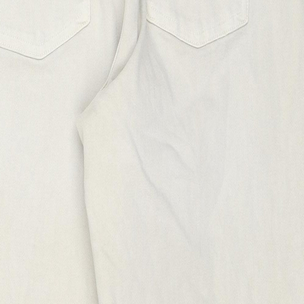 Marks and Spencer Womens Beige Cotton Mom Jeans Size 20 L27 in Regular Zip