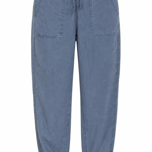 Marks and Spencer Womens Blue Lyocell Carrot Trousers Size 8 L30 in Regular Drawstring