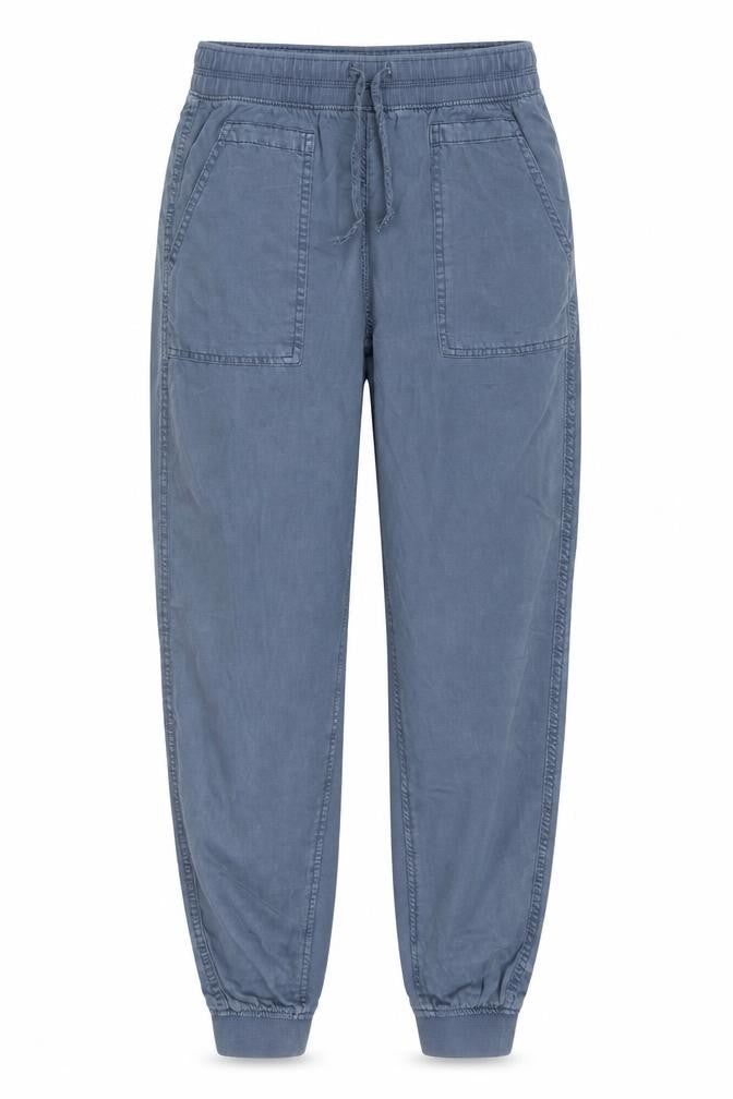 Marks and Spencer Womens Blue Lyocell Carrot Trousers Size 8 L30 in Regular Drawstring