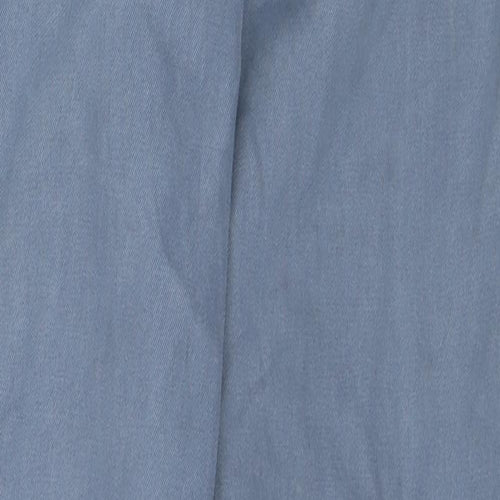 Marks and Spencer Womens Blue Lyocell Carrot Trousers Size 8 L30 in Regular Drawstring